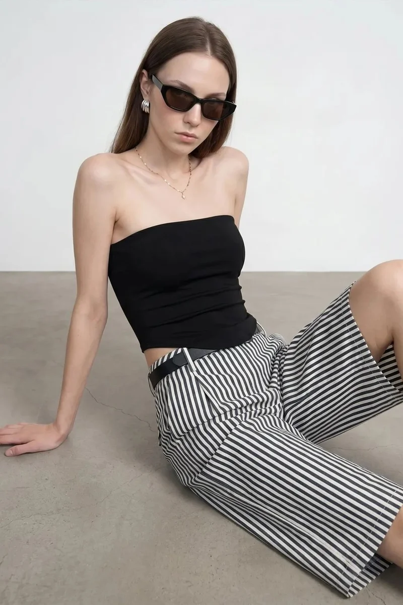 DILVIN Women’s Strapless Crop Bandeau Top