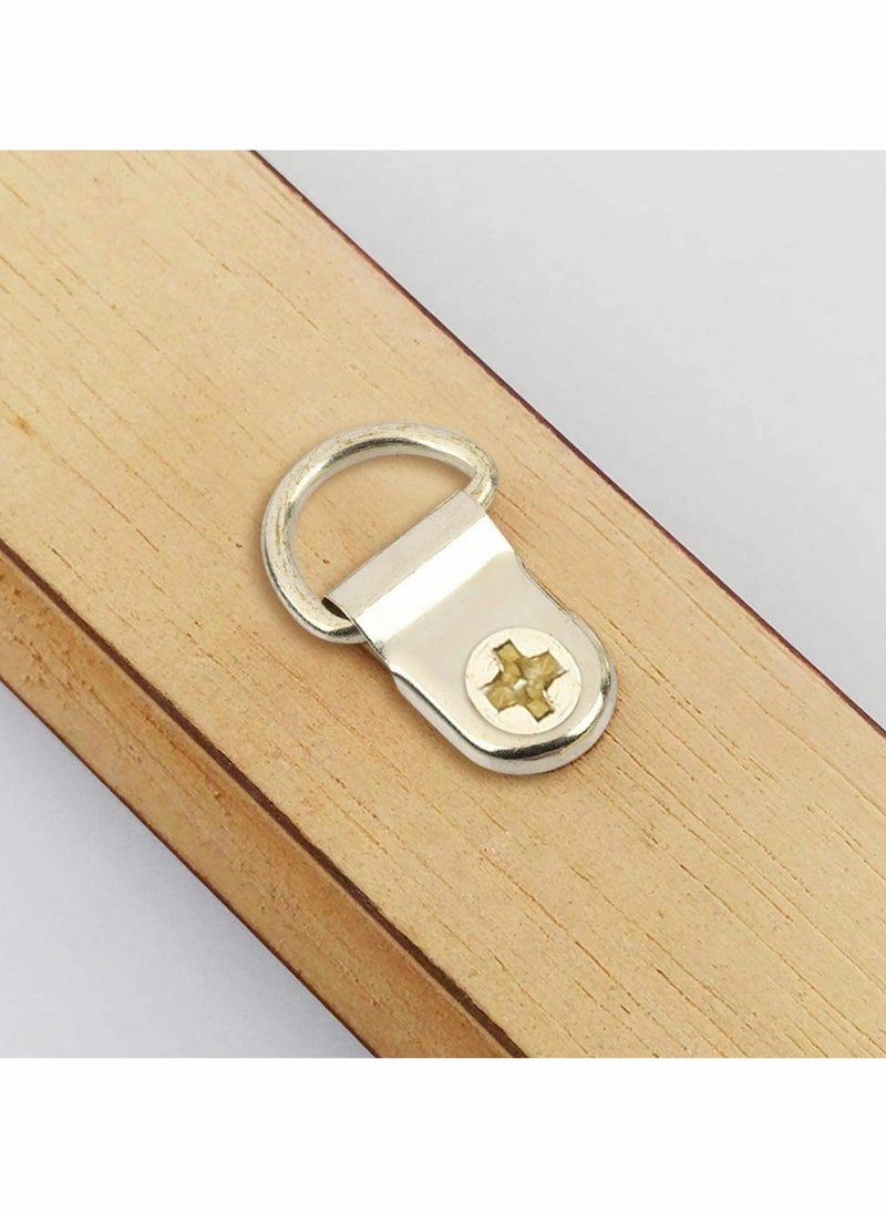 KASTWAVE - Hook Set, Box Hook, D Ring Picture Frame Hanger, Sawtooth Photo Hanging Hardware Set with Screws and Spirit Level Silver Gold, 252 psc - Image 1