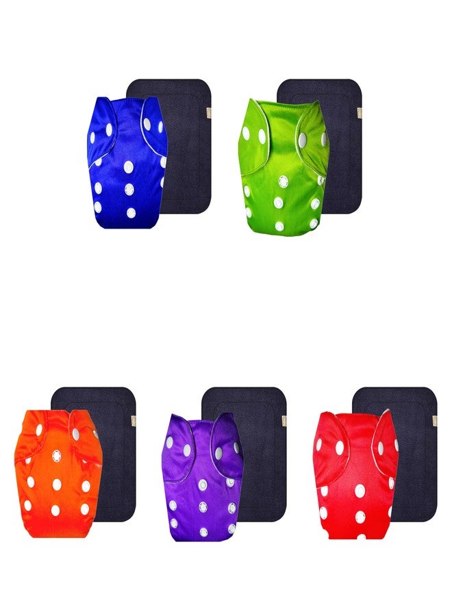 Dumbledo Lite Cloth Diaper with Black Insert (Pack of 5) | Snug Fit | 6-Layer Absorbent Pad | Travel Friendly | Worry-Free Diapering | 3 Months - 2 Years | Unisex Baby - Image 1