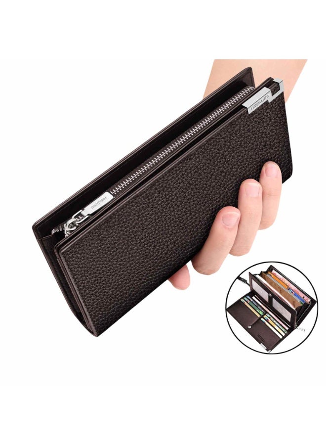 Mark Fairwhale New Zipper Multi Card Large Capacity Leather Wallet  - Image 1