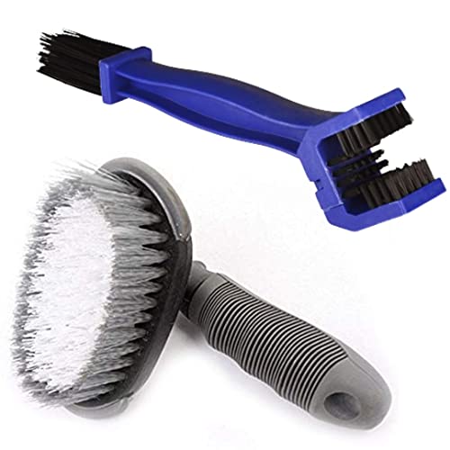 AKSMIT Bike Chain Brush & Bike TIRE Brush Grey Cleaning Combo for Royal Enfield Classic Chrome - Image 1