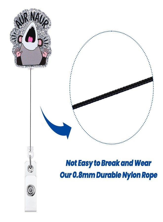 BVIIE AUR Naur Funny Nurse Badge Reel, Cute Possum RN Badge Buddy, Peds ID Name Work Badge Holder with Retractable Clip Accessories for LPN CNA MA Nurse Doctor Nursing Student Teacher and Medical Workers - Image 5