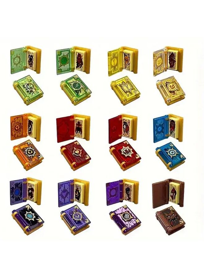 36pcs 12 Sets Magic Book MOC Small Particle Building Blocks Flip Top Design DIY Toy - Image 1