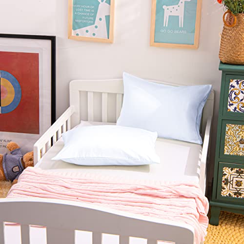 NTBAY Egyptian Cotton Toddler Pillowcases - Set of 2 - Travel Pillow Cases - 500 Thread Count Cotton 13x18 Pillow Covers - Envelope Closure Nursery Pillowcases, 13x18 Inches, White - Image 5