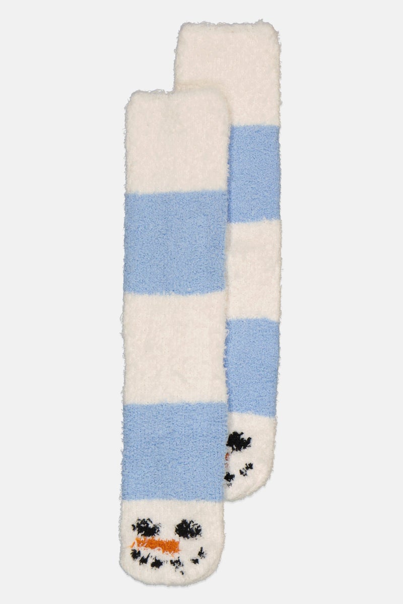 GAP Women 1 Pair Color Blocked Cozy Socks, White - Image 1
