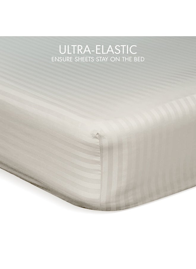 Hotel Linen Klub Hotel Linen Klub Down Alternative Comforter  Set -Ultra Soft Brushed Stripe Microfiber Fabric, 200GSM Soft Fibersheet Filling, Size : Double  220 x 240cm , Color: Stone  - Image 5