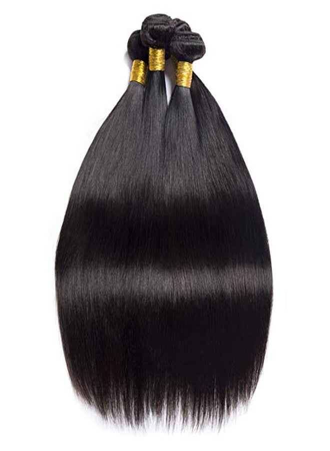 Risbaer Brazilian Virgin Hair Straight Remy Human Hair Extensions Bundles 100g Natural Black Color (Single Bundle, 20 inch) - Image 3
