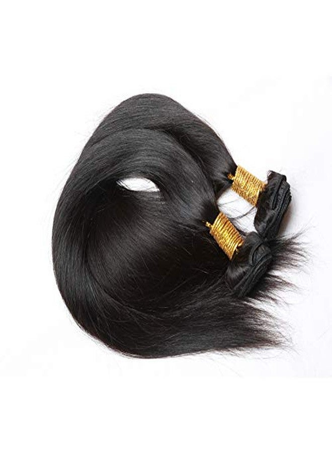 Risbaer Brazilian Virgin Hair Straight Remy Human Hair Extensions Bundles 100g Natural Black Color (Single Bundle, 20 inch) - Image 4