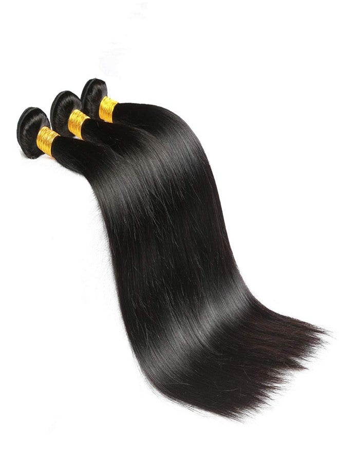 Risbaer Brazilian Virgin Hair Straight Remy Human Hair Extensions Bundles 100g Natural Black Color (Single Bundle, 20 inch) - Image 2