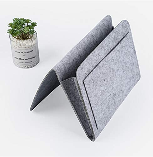 GREENSHEEP Bedside Caddy Essentials Pocket Hanging Storage Organizer, Sofa Side Hanger Holder Bag for Dorm, Phones, TV Remote Control, Magazines, Tablets, Grey - Image 2