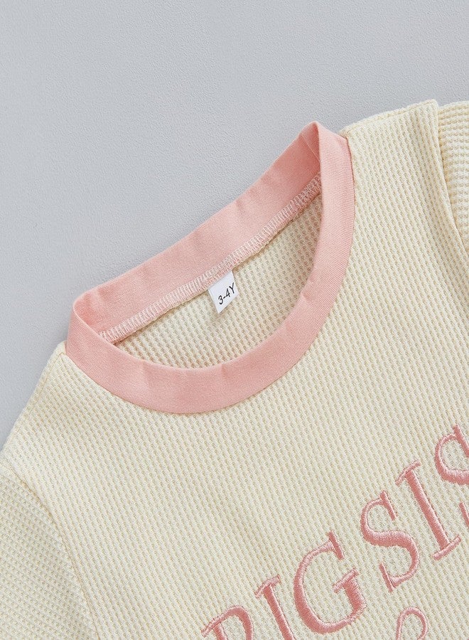 Gureui Big Sister Little Sister Matching Outfits 3-4T Toddler Baby Girl Bow Embroidery Shirt Shorts 3-4 Year Summer Clothes - Image 5