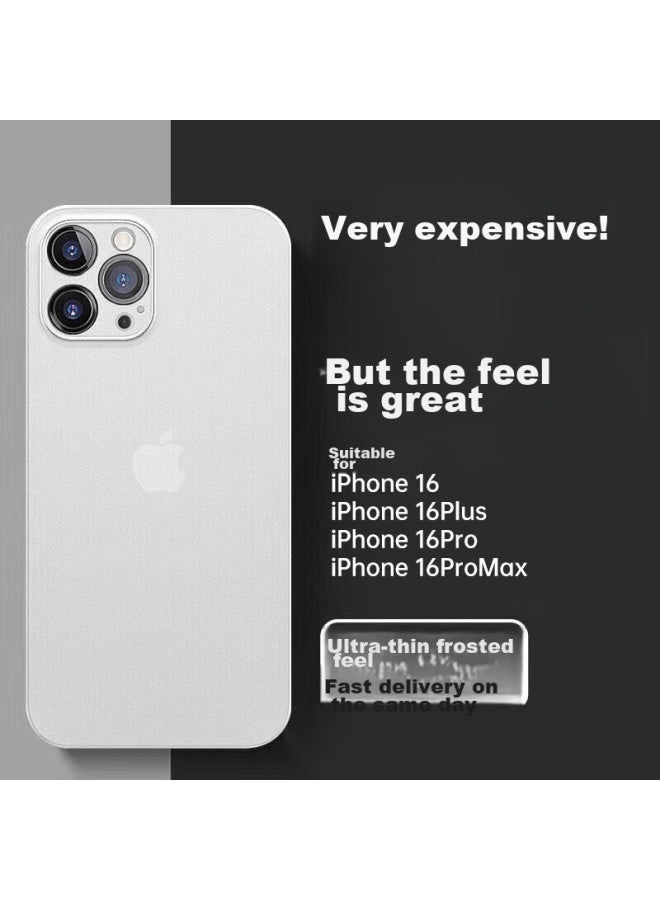 Divi Phone Case For Apple Iphone 16 Pro Max, Full Protection Ultra-thin Frosted Semi-transparent Shockproof Hard Shell For Men And Women, Translucent White - Image 1