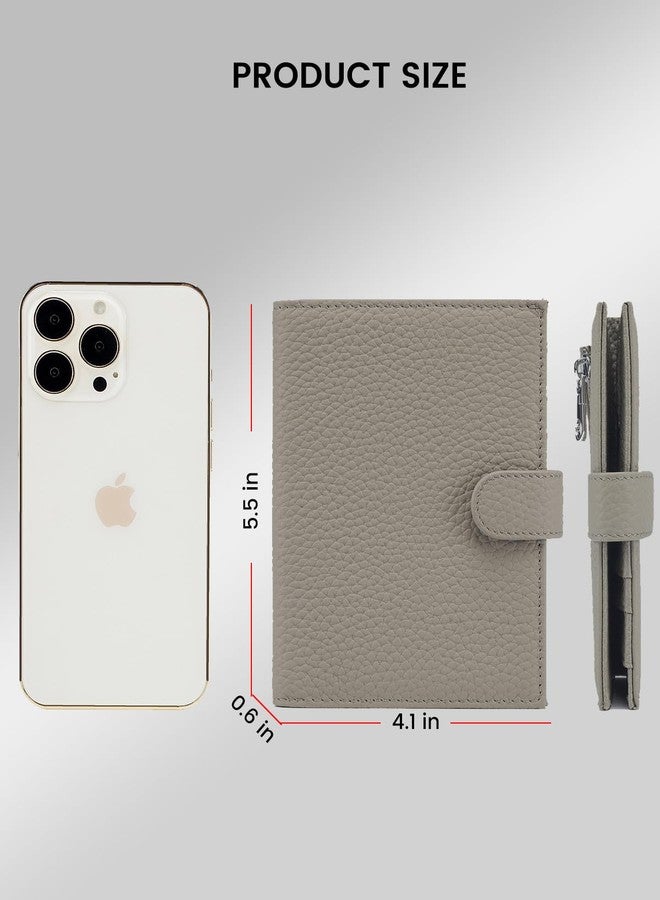 Karmiir RFID Passport Holder Travel Wallet for Women, Leather Passport Cover Wallet with Card Holders SIM Slots,Zippered Coins Pocket and Cash Slot Slim Compact Travel Wallet, Elephant Grey, Fashion - Image 5