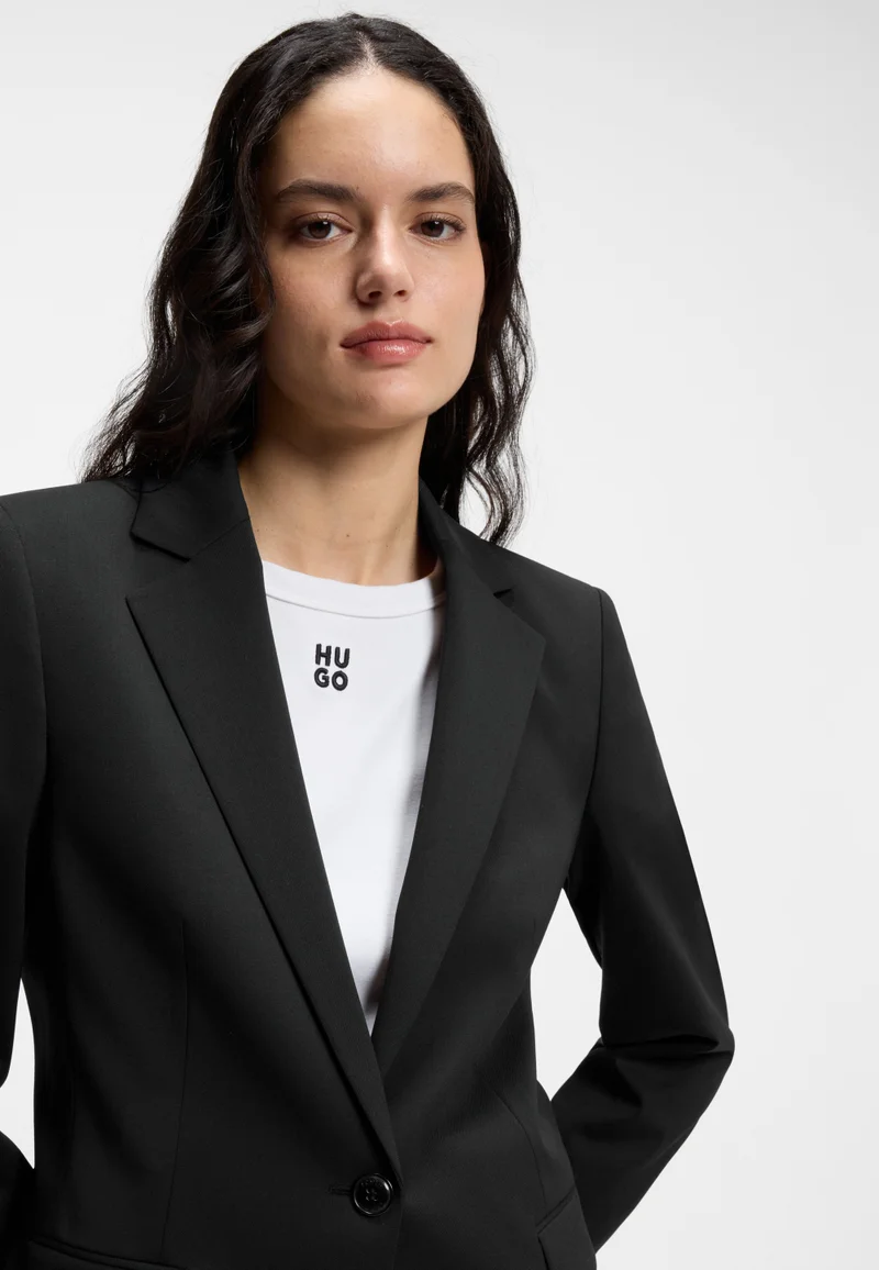 HUGO Black Regular-fit jacket with notch lapels for Women | Best Price UAE