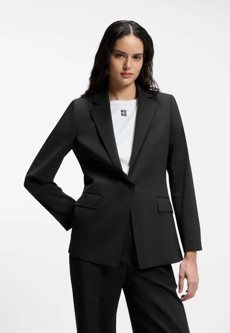 HUGO Regular-fit jacket with notch lapels