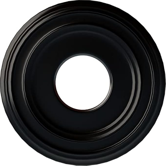 CM12CLBLF CLASSIC CEILING MEDALLION, 12 3/8"OD X 4"ID X 1 1/8"P (FITS CANOPIES UP TO 7 1/4"), HAND-PAINTED JET BLACK - Image 1