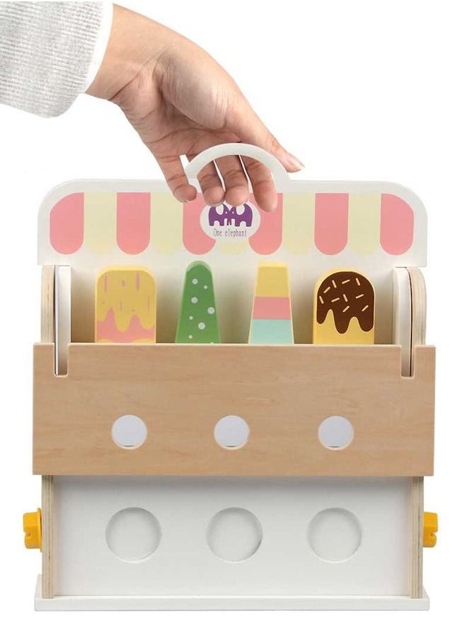 JSAITOYS - Wooden High Simulation Wooden Ice Cream Role Playing Toys For Children - Image 1