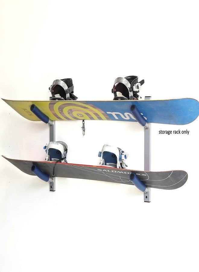 SPAREHAND Double Wall Mount Storage Rack - Heavy Duty 9-Inch Cradle Arms with Push Pin Button - 2-Tier Storage System for Surfboards, Wakeboards, Skateboard & Skis - Ideal for Home & Garage Display - Image 2