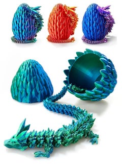 GNAFOTU 3D Printed Dragon Toy 12"" Crystal Dragon Fidget Executive Desk Dragon Egg  - Image 2