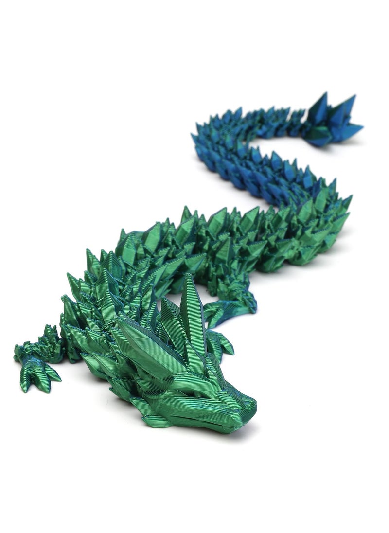GNAFOTU - 3D Printed Dragon Toy 12"" Crystal Dragon Fidget Executive Desk Dragon Egg - Image 1
