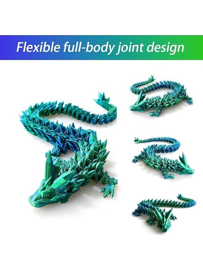 GNAFOTU - 3D Printed Dragon Toy 12"" Crystal Dragon Fidget Executive Desk Dragon Egg - Image 1