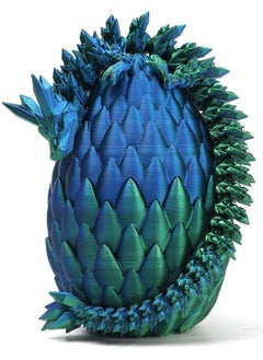 GNAFOTU 3D Printed Dragon Toy 12"" Crystal Dragon Fidget Executive Desk Dragon Egg  - Image 1