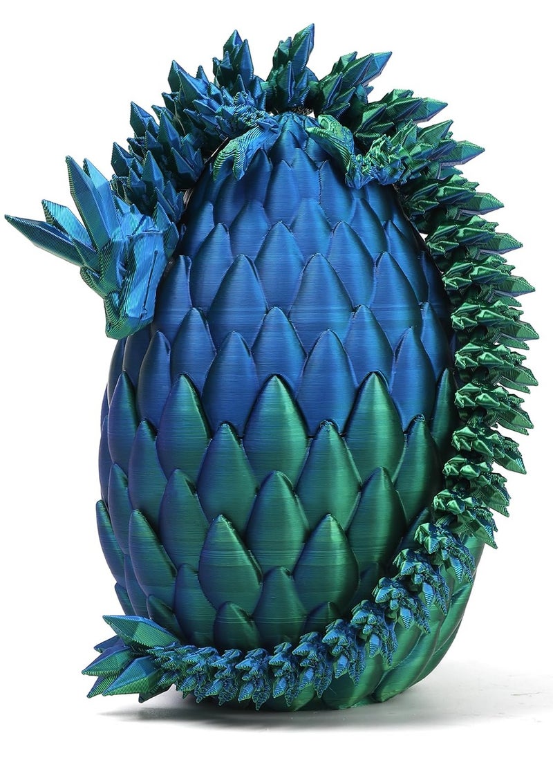 GNAFOTU - 3D Printed Dragon Toy 12"" Crystal Dragon Fidget Executive Desk Dragon Egg - Image 1