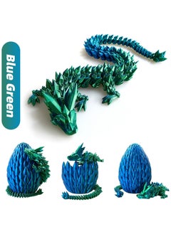 GNAFOTU 3D Printed Dragon Toy 12"" Crystal Dragon Fidget Executive Desk Dragon Egg  - Image 4