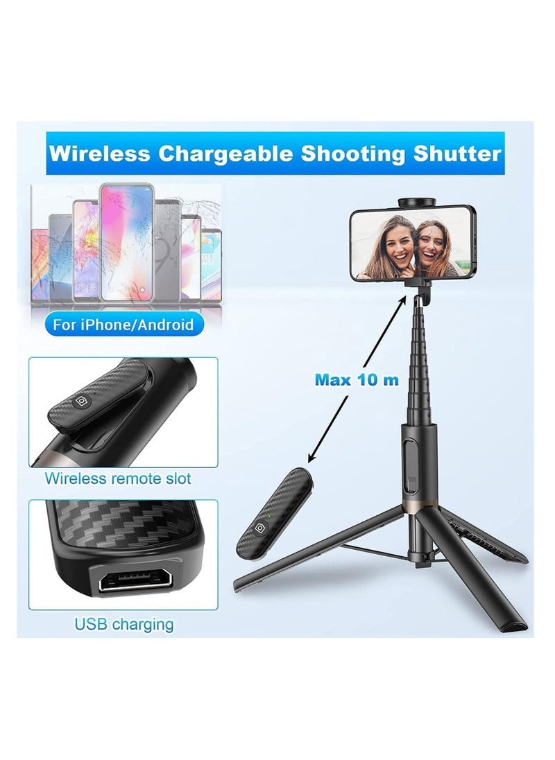 Arabest - 83CM Selfie Stick Tripod,Smartphone Tripod Stand All-in-1, Portable, Lightweight,Tall, Extendable Phone Tripod - Image 1
