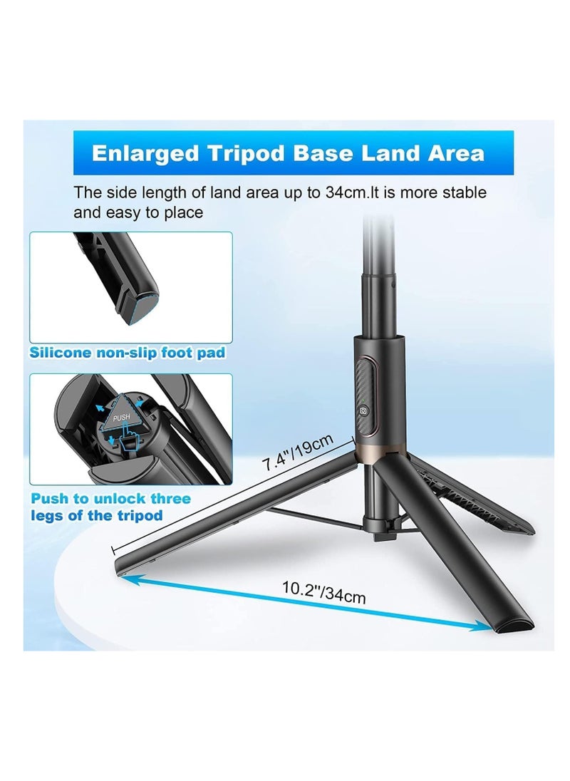 Arabest - 83CM Selfie Stick Tripod,Smartphone Tripod Stand All-in-1, Portable, Lightweight,Tall, Extendable Phone Tripod - Image 1