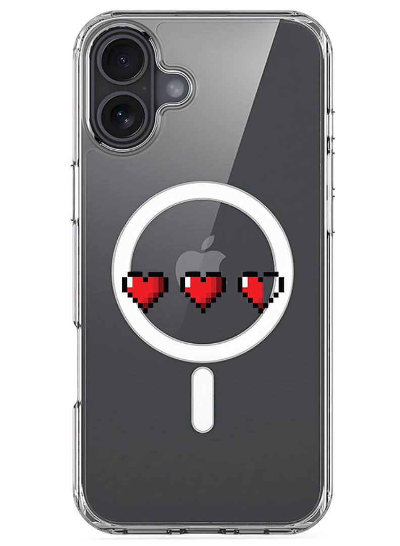 Theodor Magnetic Case for Apple iPhone 17 Compatible with MagSafe Wireless Charging, Shockproof Phone Bumper Cover - 3 Hearts - Image 1