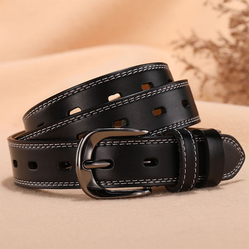 1pc PU Belt Fashion Jeans Decorative Belt Buclke Waist Belt Dress Jeans Strips for Women Ladies Girls (Black） - Image 3