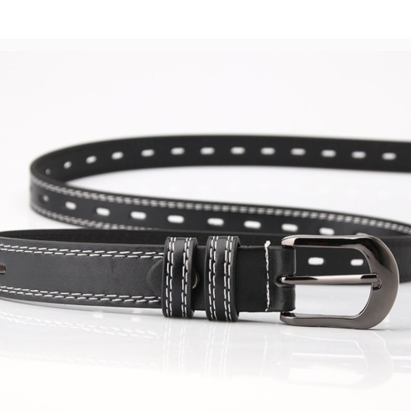 1pc PU Belt Fashion Jeans Decorative Belt Buclke Waist Belt Dress Jeans Strips for Women Ladies Girls (Black） - Image 1