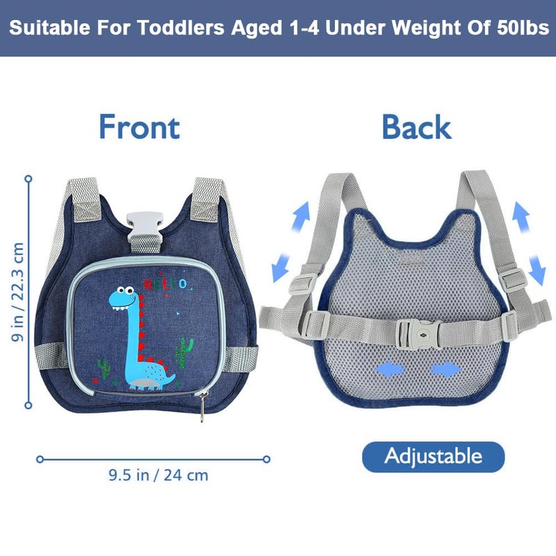 accmor Toddler Harness Leash+ Anti Lost Wrist Link, Accmor Cute Dinosaur Kids Harness with Leash, Foldable Child Leash Baby Walking Wristband Assistant Strap Belt Hold Baby Boys Girls Close While Walking - Image 2