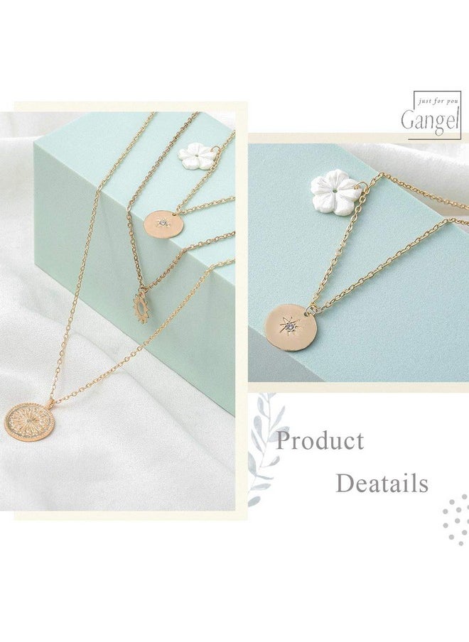 Gangel - White Heishi Surfer Choker Layered Necklace Gold Flower Helios Necklace Choker Summer Pendant Jewelry For Women - Image 1