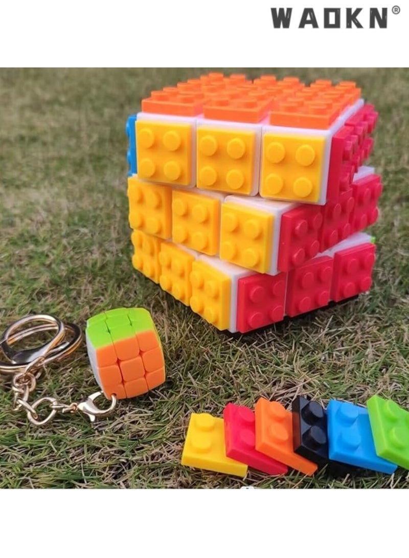 WAOKN Magic Cube ,Rubix Cube 3x3,Build - on Brick Magic Cube,Brain Teaser Puzzle and Bricks Toy in 1,for Kids and Adults Gift,  Enhance Problem Solving Skills, Educational Toy,White  - Image 5