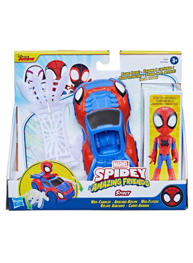 MARVEL مارفل سبايدي وأصدقاؤه المذهلون تمثال سبايدي مع زاحف الشبكة (10 سم) - Image 2