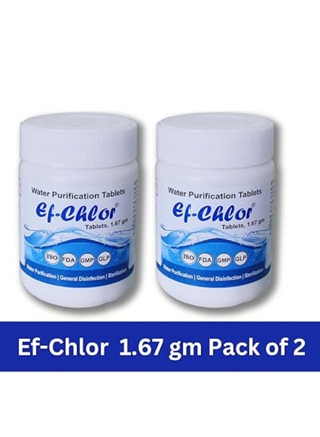 Ef-Chlor 1.67gm Water Purification Tablets for Overhead & Underground Tank Water 1-Tablet purifies 500 litres Water-Jar of 50 Tablets Combo Pack of 2 jar (100 Tablets purify 50000 litres Water) - Image 5