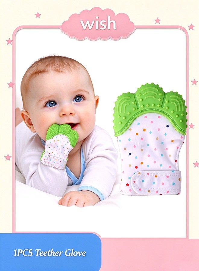 Wish Teething Mittens for Baby, Teething Glove, Infant Soothing Pain Relief Mitt Baby Teether Mits for Baby - Image 1
