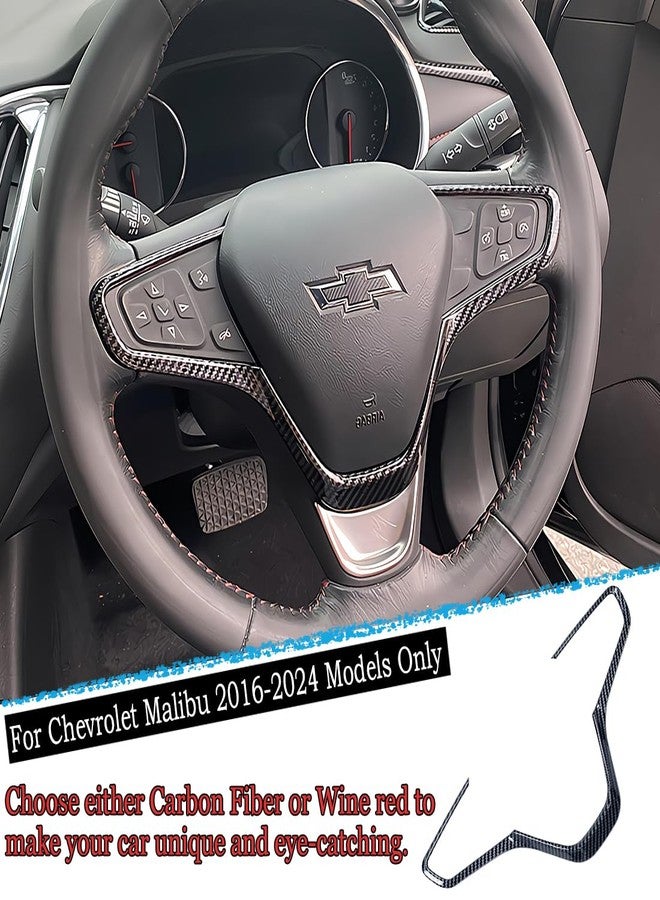 MUXEE ملصقات وأغطية أزرار عجلة القيادة من MUXEE لسيارة شيفروليه ماليبو 2016-2024 - إكسسوارات داخلية رياضية من ألياف الكربون ABS - Image 3