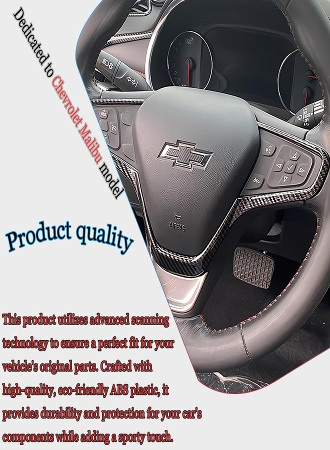 MUXEE ملصقات وأغطية أزرار عجلة القيادة من MUXEE لسيارة شيفروليه ماليبو 2016-2024 - إكسسوارات داخلية رياضية من ألياف الكربون ABS - Image 5