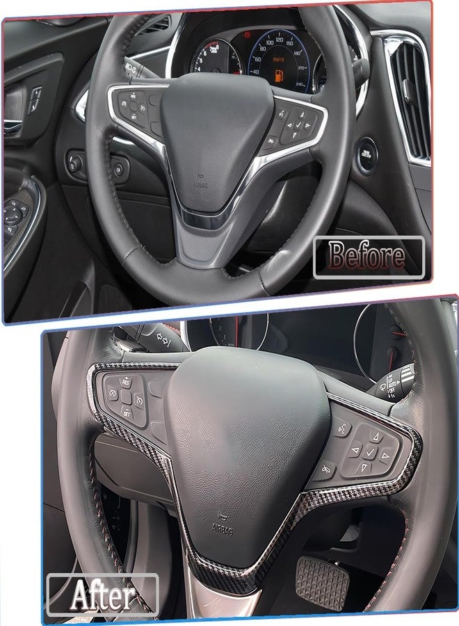 MUXEE ملصقات وأغطية أزرار عجلة القيادة من MUXEE لسيارة شيفروليه ماليبو 2016-2024 - إكسسوارات داخلية رياضية من ألياف الكربون ABS - Image 2