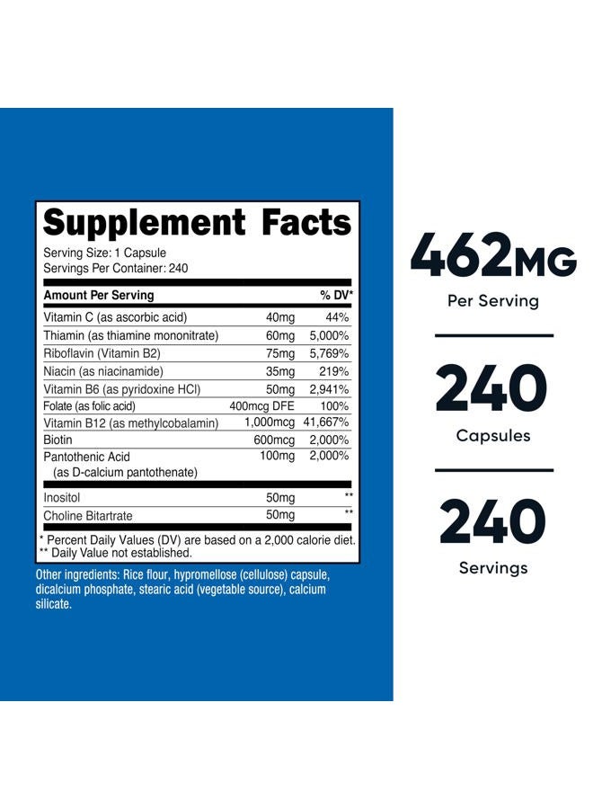 Nutricost فيتامين ب المركب 462 ملغ، 240 كبسولة - Image 2