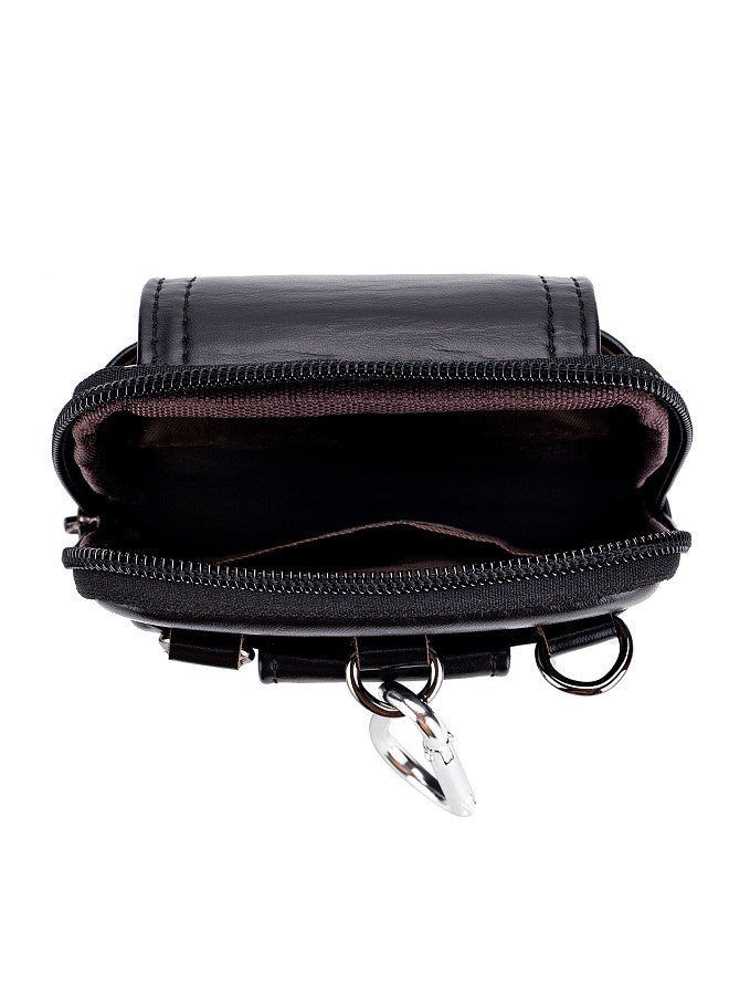BULLCAPTAIN Men Leather Waist Belt Bag Phone Pouch Bag Travel Crossbody Shoulder Bag Pack Purse Wallet  - Image 2