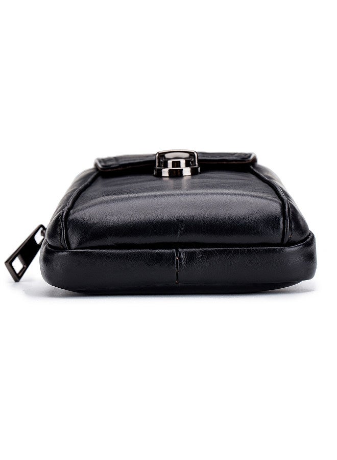 BULLCAPTAIN Men Leather Waist Belt Bag Phone Pouch Bag Travel Crossbody Shoulder Bag Pack Purse Wallet  - Image 4