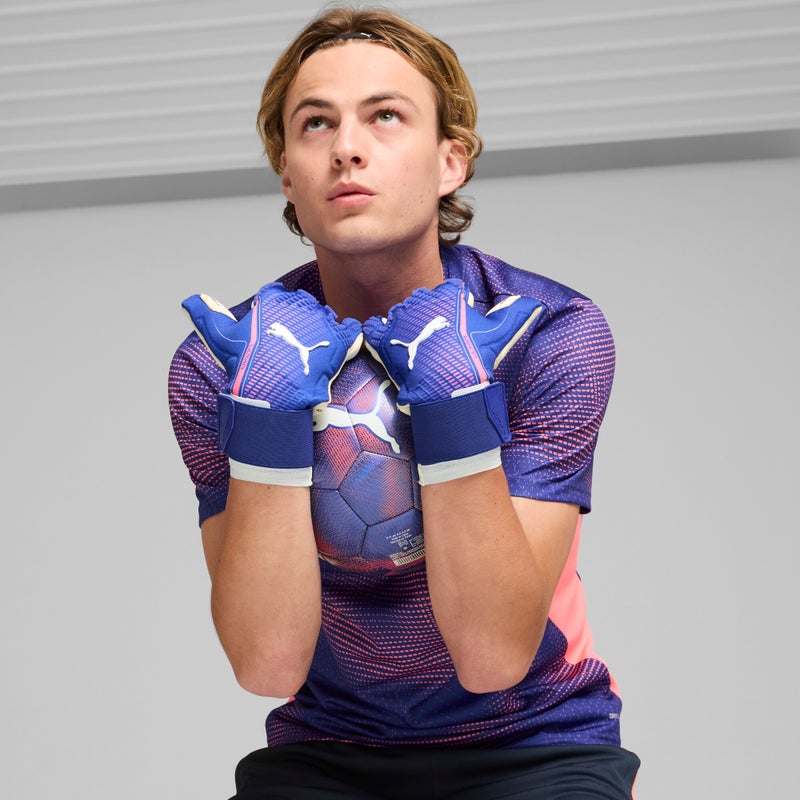 PUMA ULTRA ULTIMATE Blue Hybrid Goalkeeper Gloves - Image 2