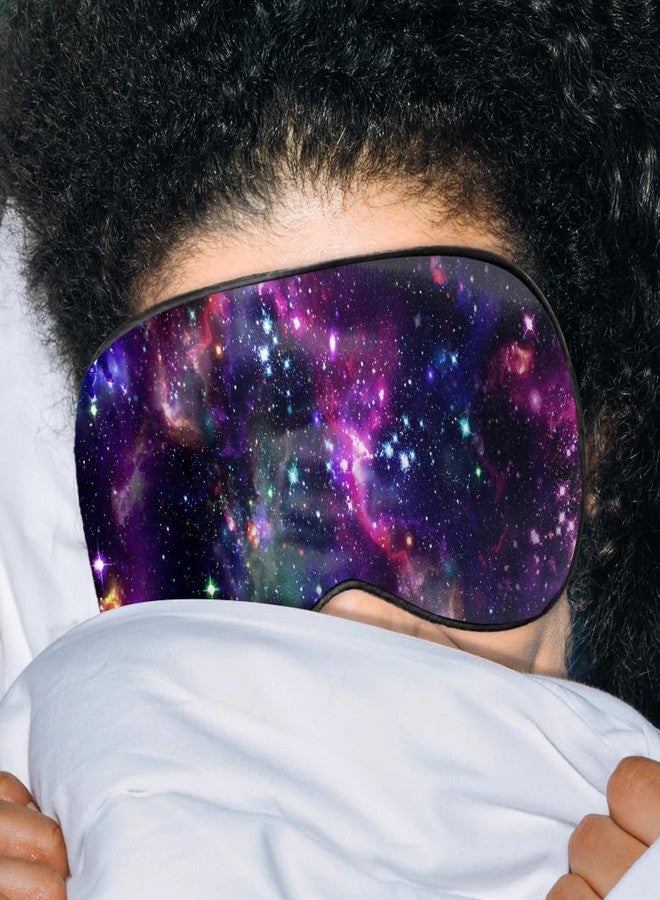 WIRESTER Soft Satin Silk Eye Mask Sleeping Mask Comfortable Sleep Mask with Adjustable Strap for Men Women Kids - Purple Nebula Galaxy - Image 5