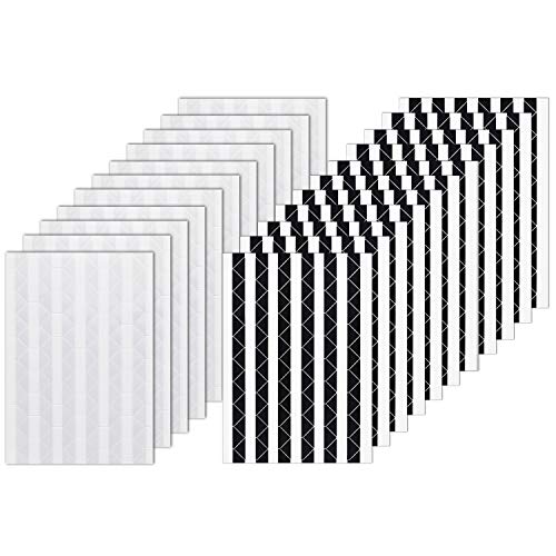 VIPbuy 2244 Count Photo Mounting Corner Stickers Self Adhesive for Scrapbooking Photo Album Diary DIY Craft, 22 Sheets (Black & Clear) - Image 1