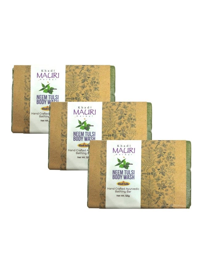 Khadi Mauri Herbal Neem Tulsi Soap 125 gm (Pack of 3)