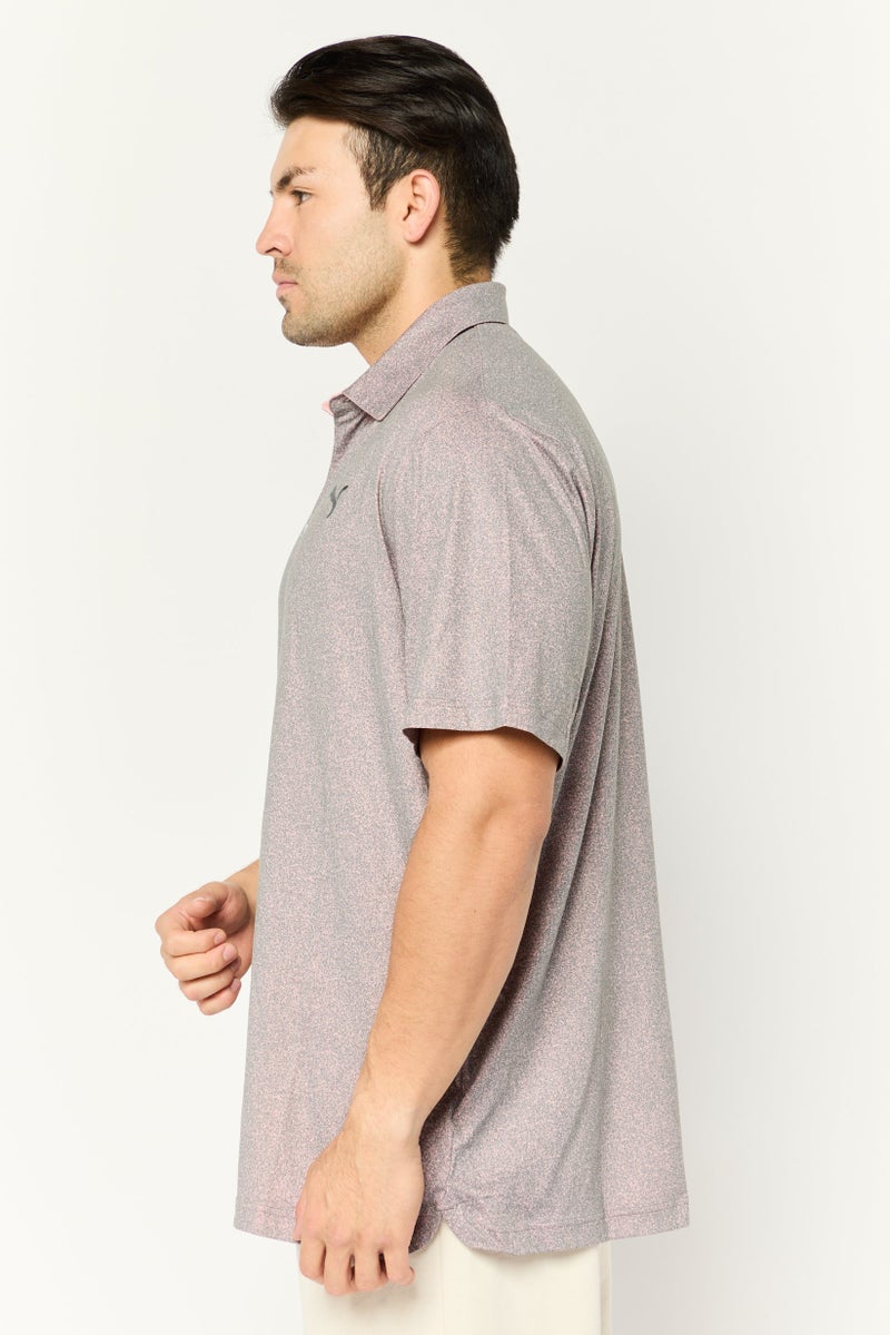 PUMA قمصان بولو قصيرة الأكمام للرجال، ملابس رياضية، خارجية، وردي/رمادي - Image 3